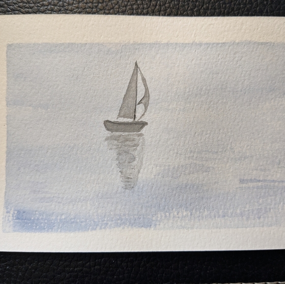Original Watercolor Postcards - Sailboats - Picture 4 of 5